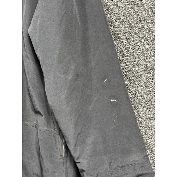 Talbots Coat Womens Petite Medium Black Barn Jacket Corduroy Collar Lined - Picture 5 of 6